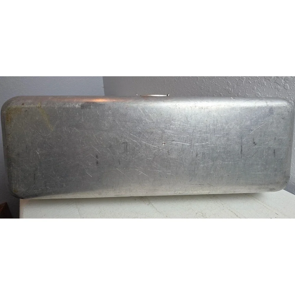 Vintage Aluminum‎ Toolbox Industrial Metal Storage Chest Rustic Patina Handle